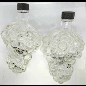 Vntg French Glass Grape Bottles